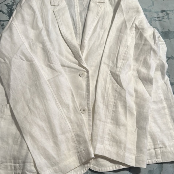 Eileen Fisher Organic Linen White Jacket - Picture 5 of 12